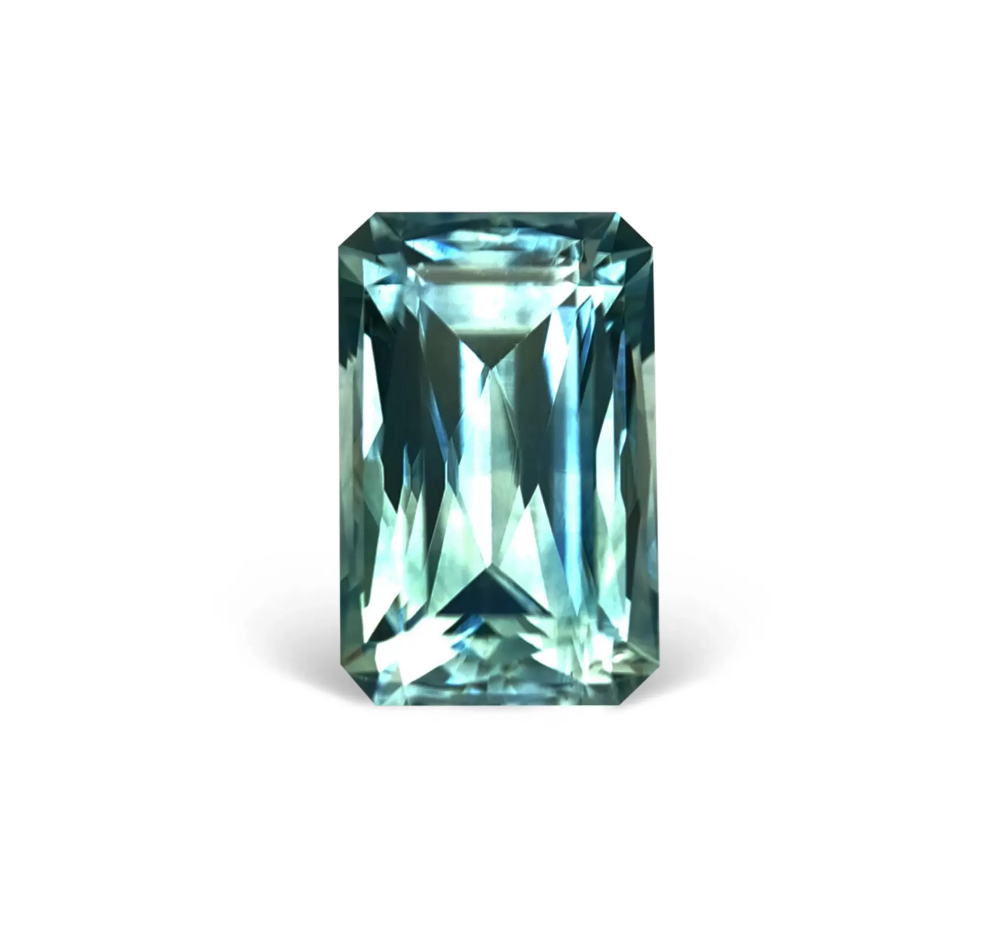 1.55CT SCISSOR SHEAR PRECISION CUT MONTANA SAPPHIRE, AQUA TEAL BLUE GREEN, 7.5X4.8X3.9MM