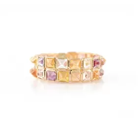 18K Multi Sapphire Double Eternity Band