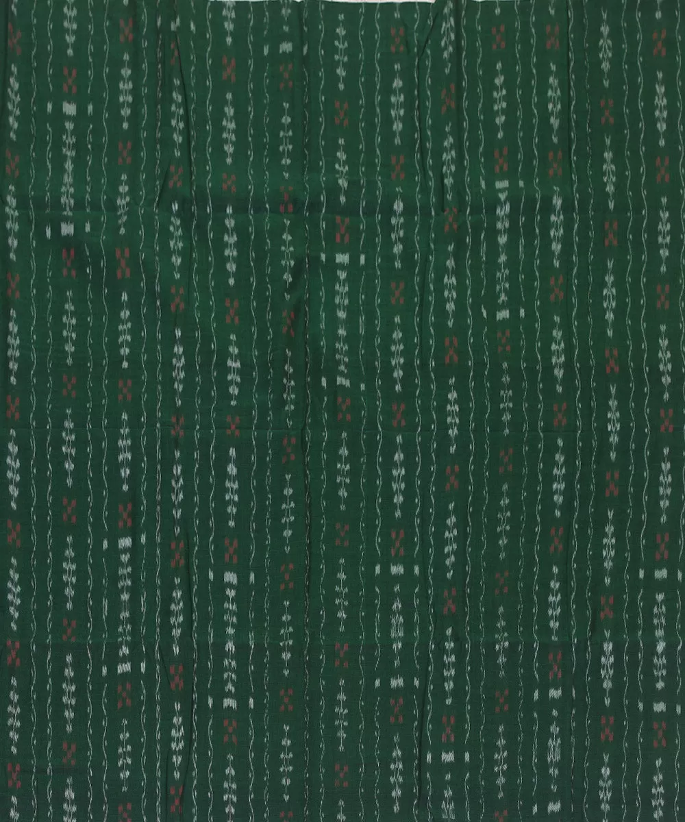 2.4 m dark green handwoven cotton nuapatna dress material