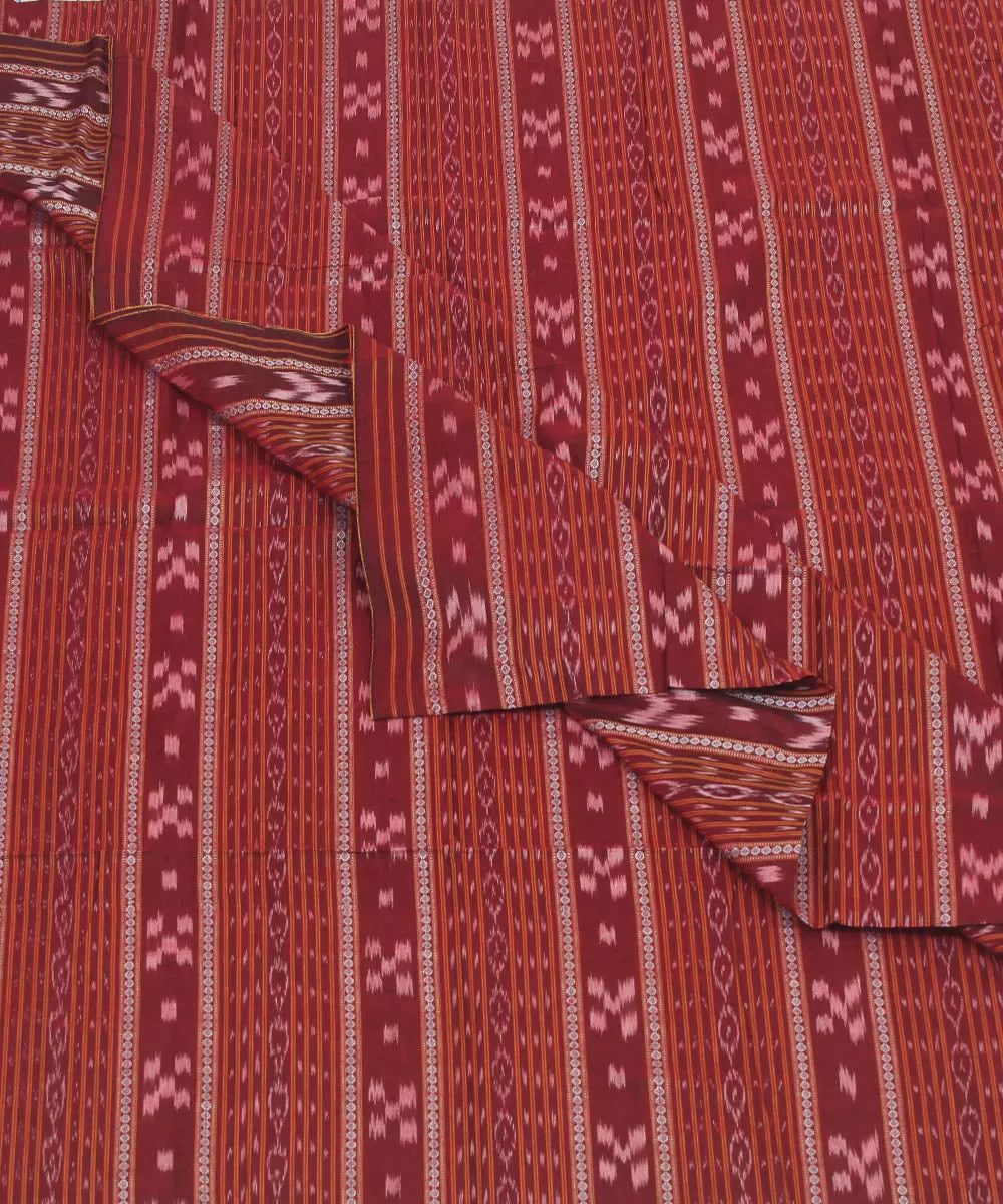 2.4 m maroon handwoven cotton nuapatna dress material