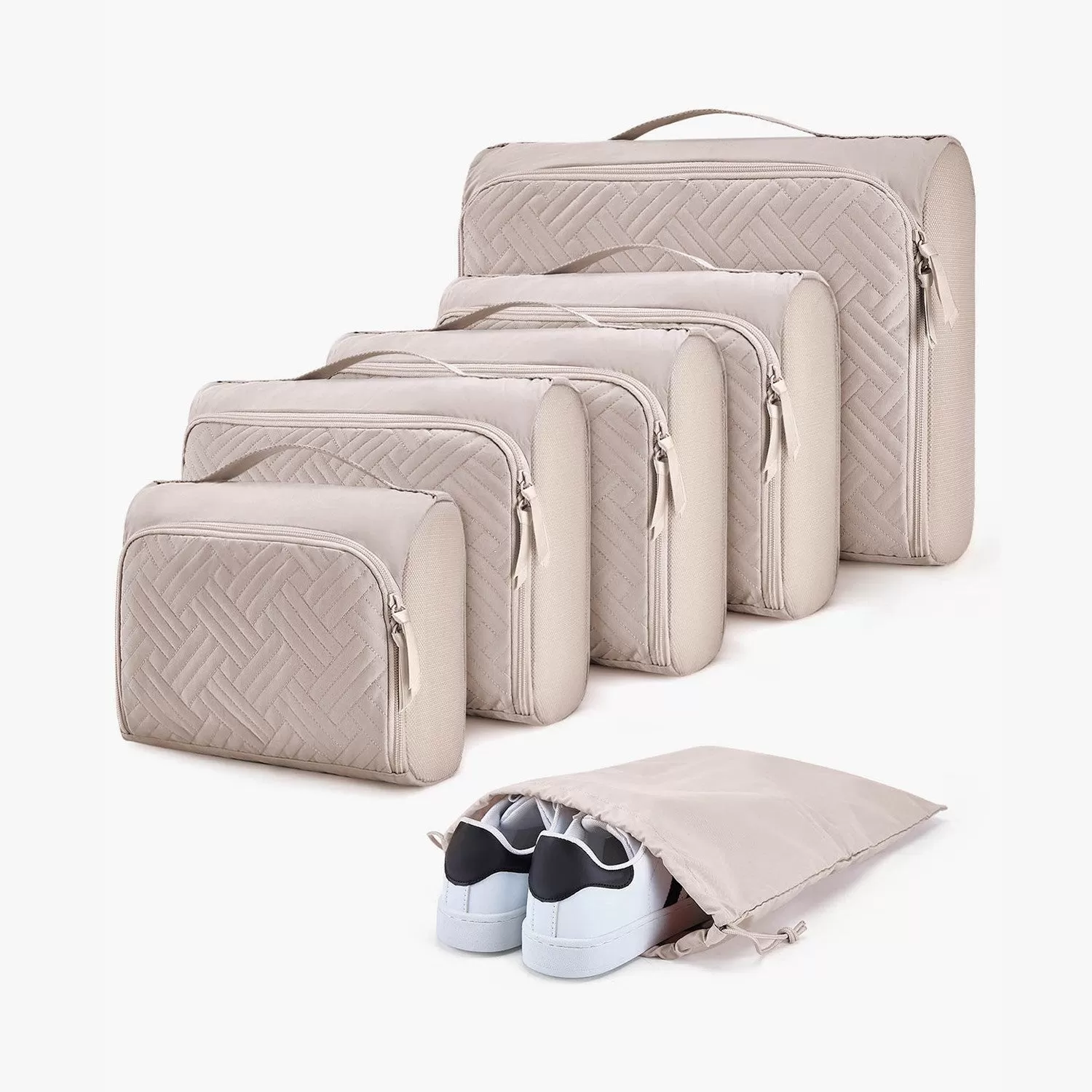 6 PCS Quilted Packing Cubes for Suitcases