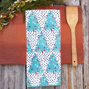 Abstract Tree blu Kitchen Tea Towel