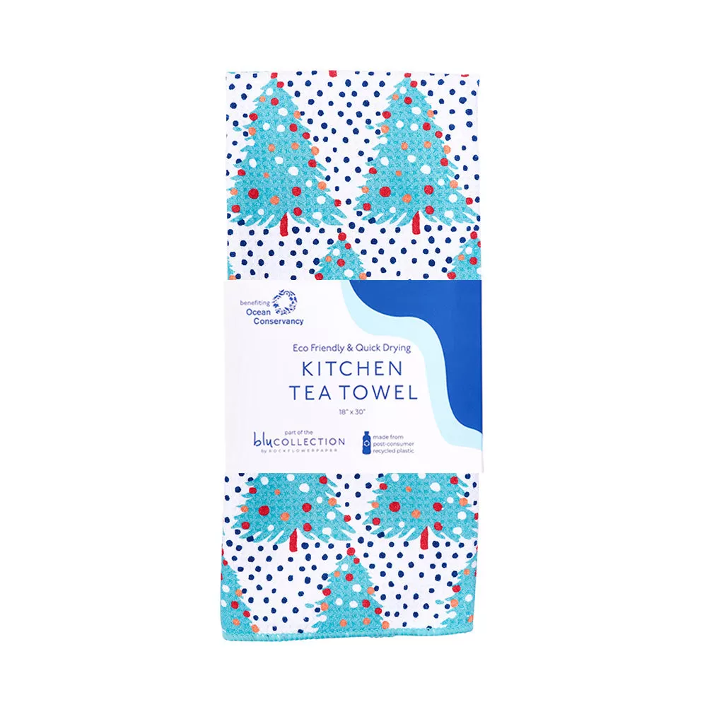 Abstract Tree blu Kitchen Tea Towel