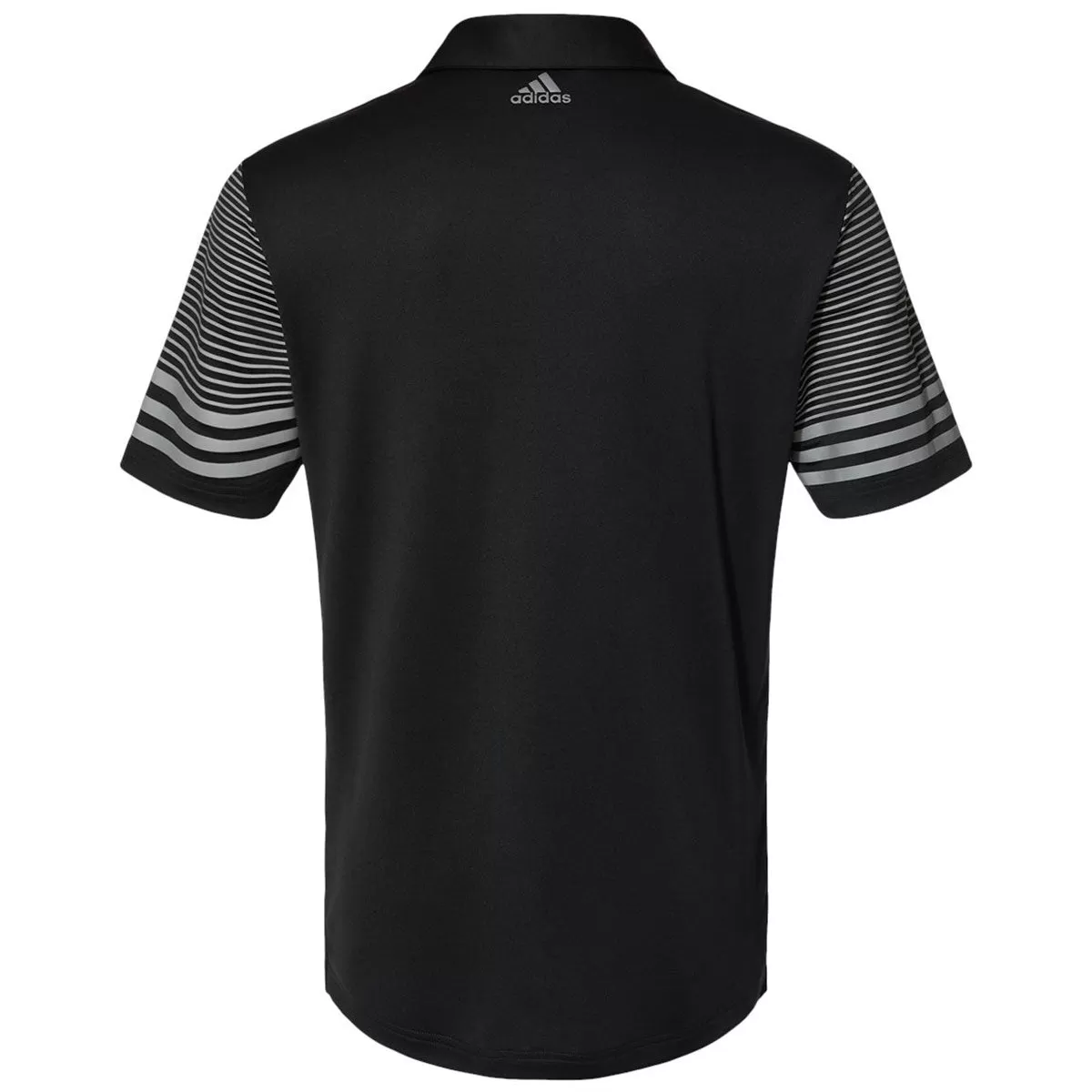 adidas Men's Black/Grey Three Striped Sleeve Sport Shirt