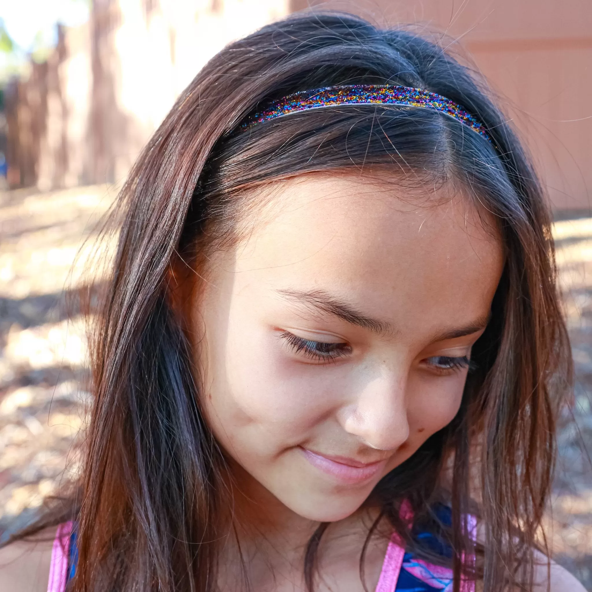 Adjustable No Slip Thin Glitter Headbands - 6 Pack