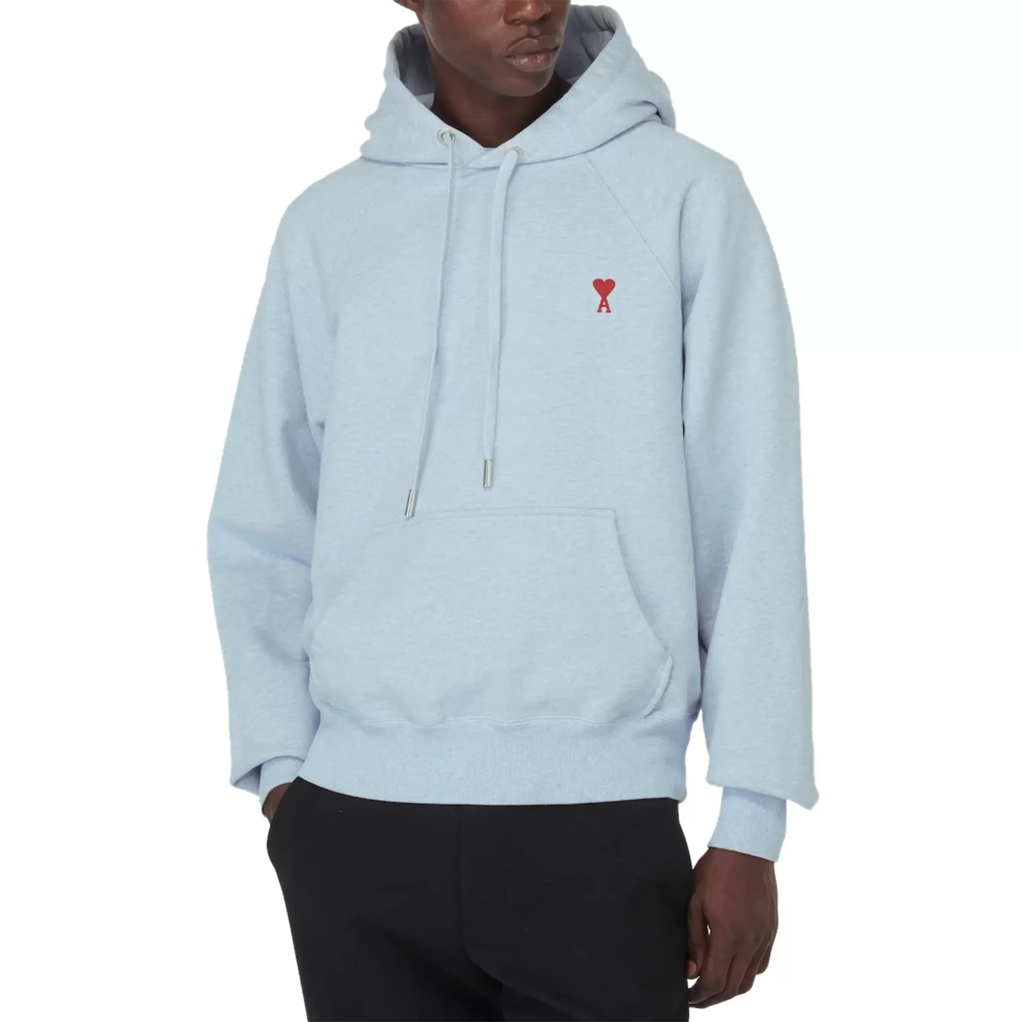 Ami Paris Ami De Coeur Cotton Sky Blue Hoodie