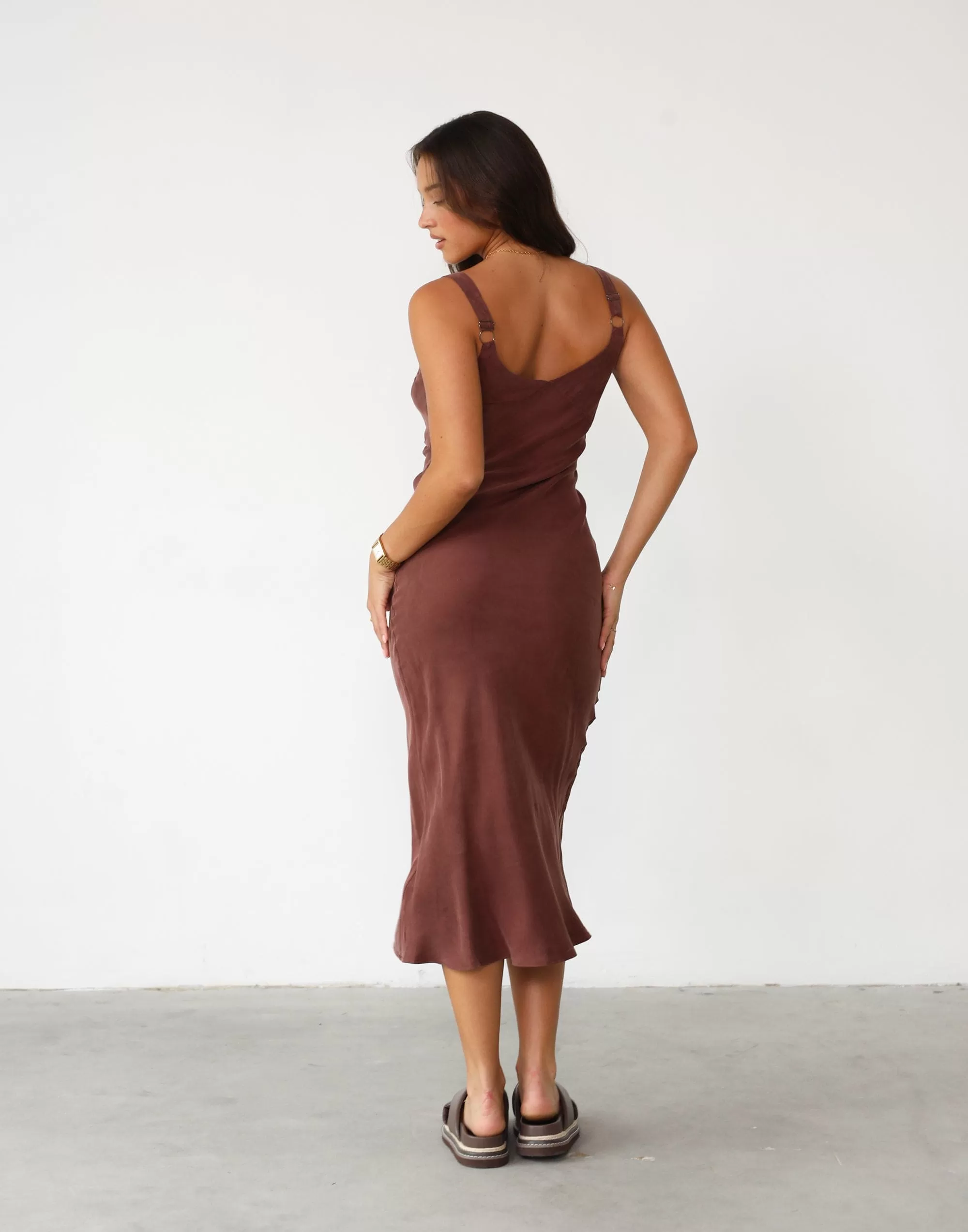 Amma Midi Dress (Chocolate)