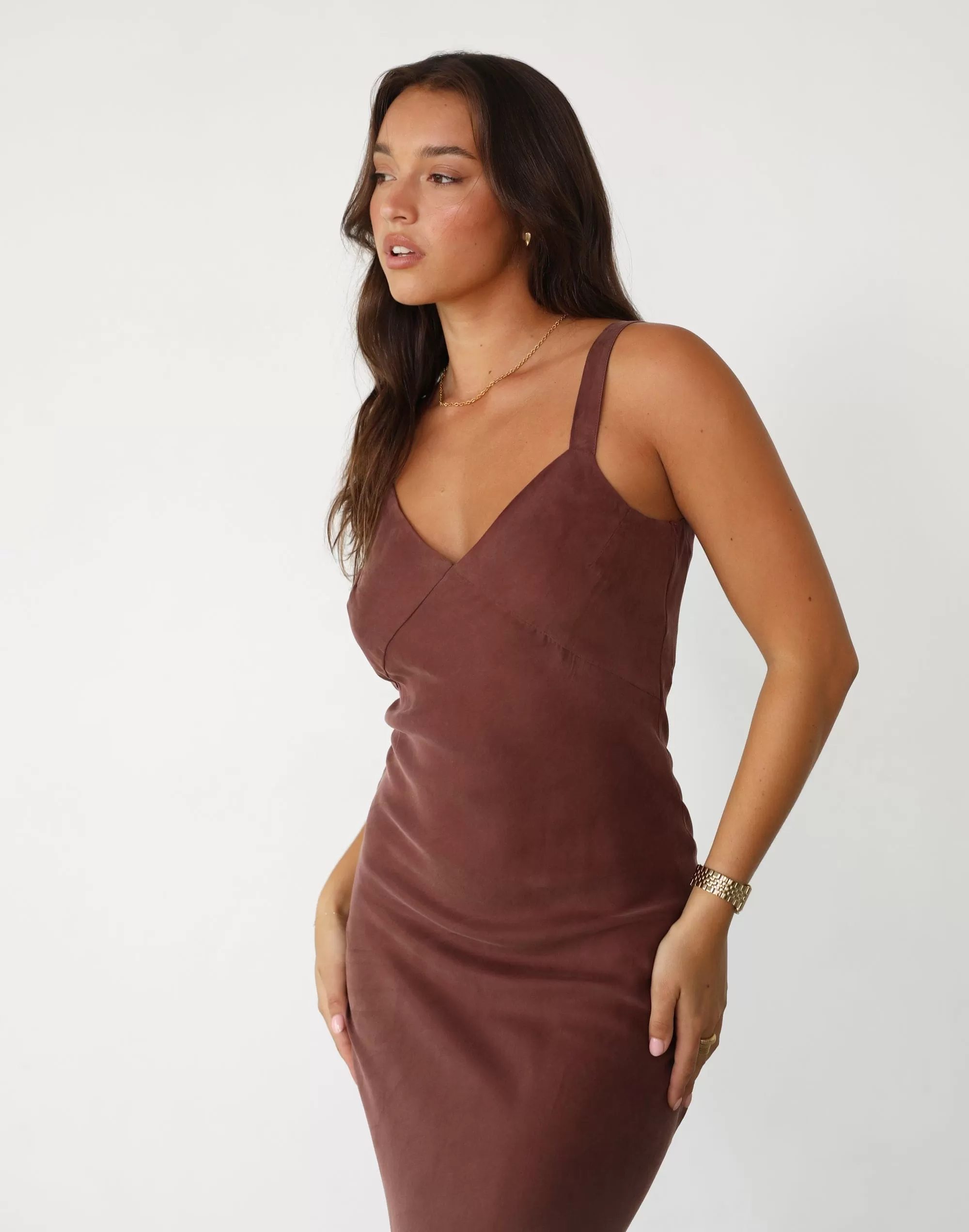 Amma Midi Dress (Chocolate)