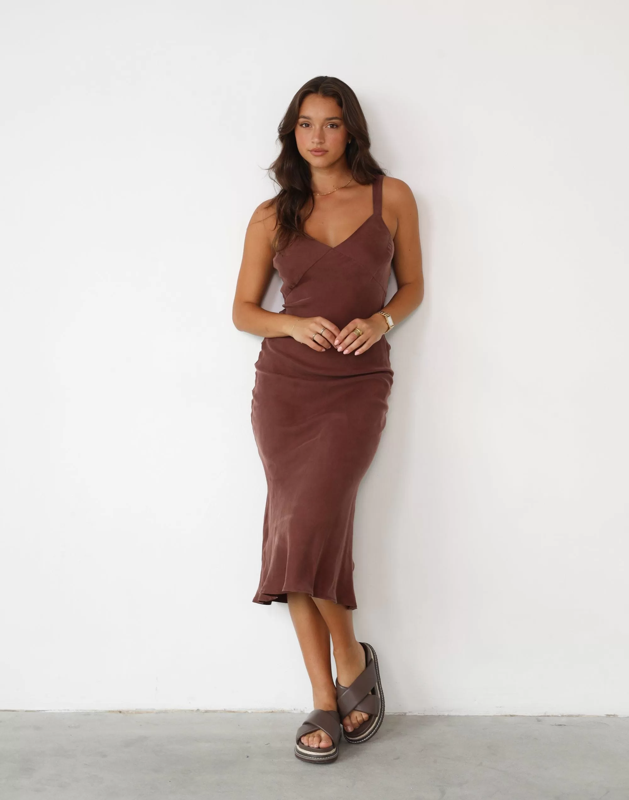 Amma Midi Dress (Chocolate)