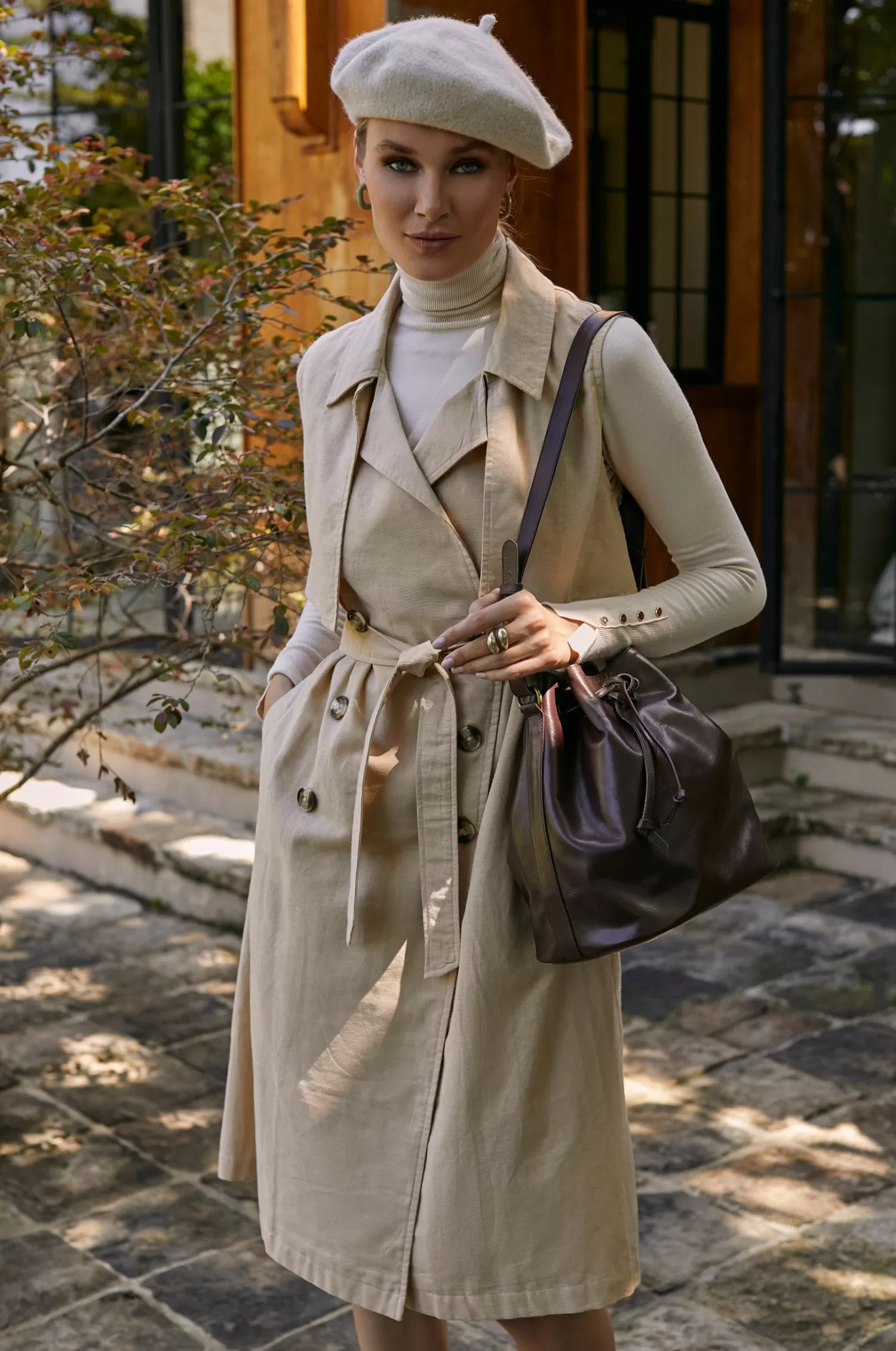 Arden Belted Vest Trench