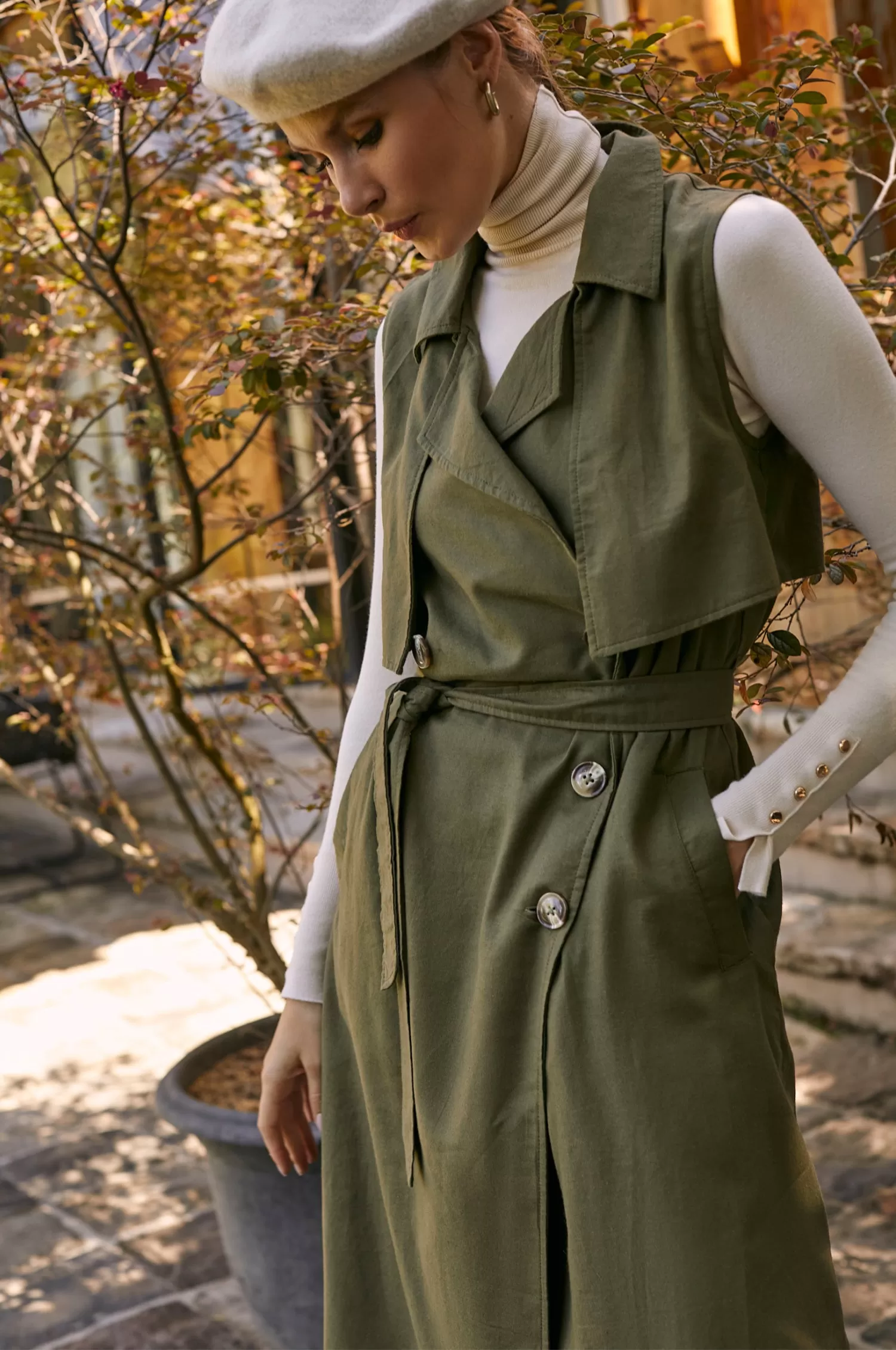 Arden Belted Vest Trench