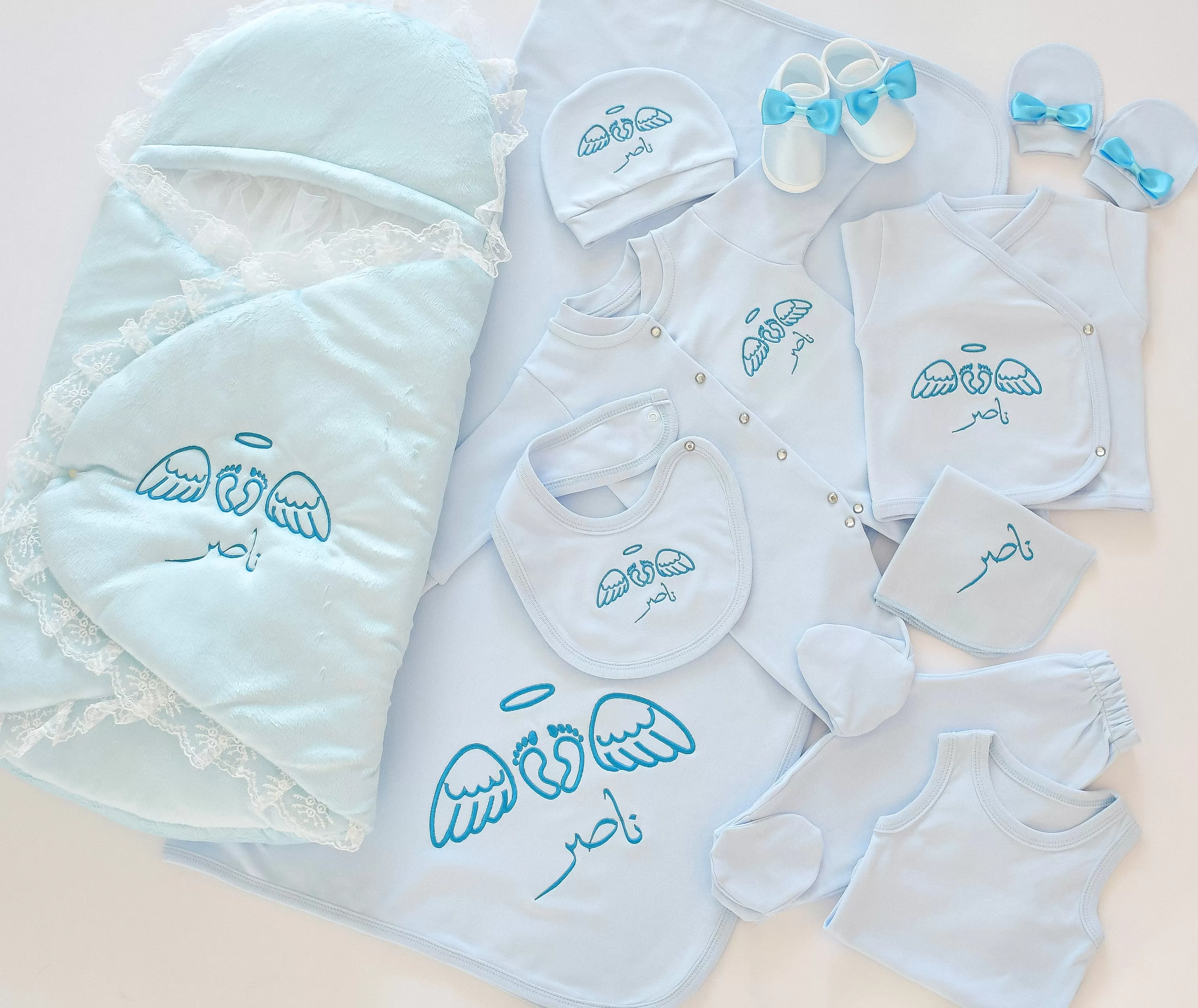 Baby Feet with Angel Wings Embroidery Set