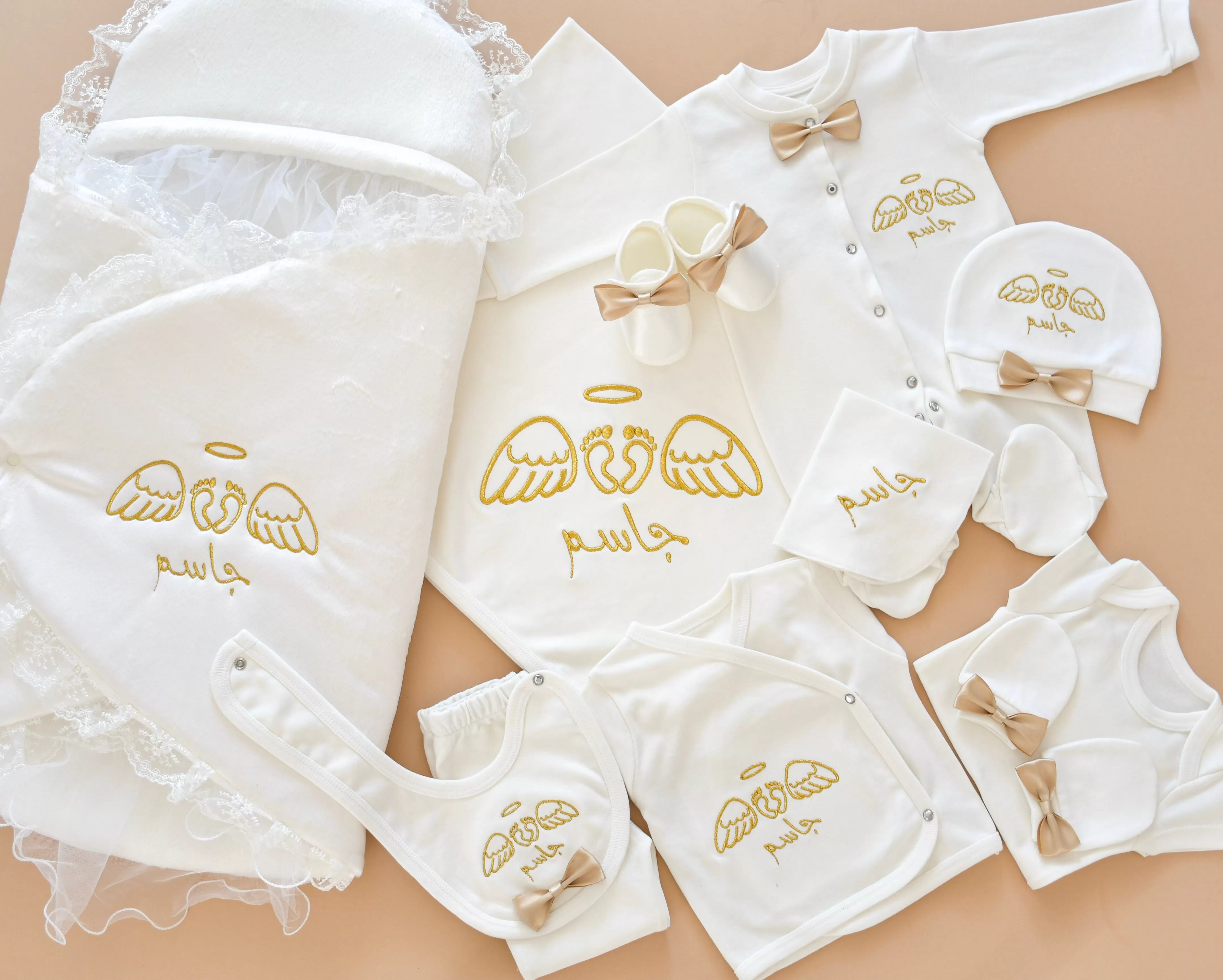 Baby Feet with Angel Wings Embroidery Set