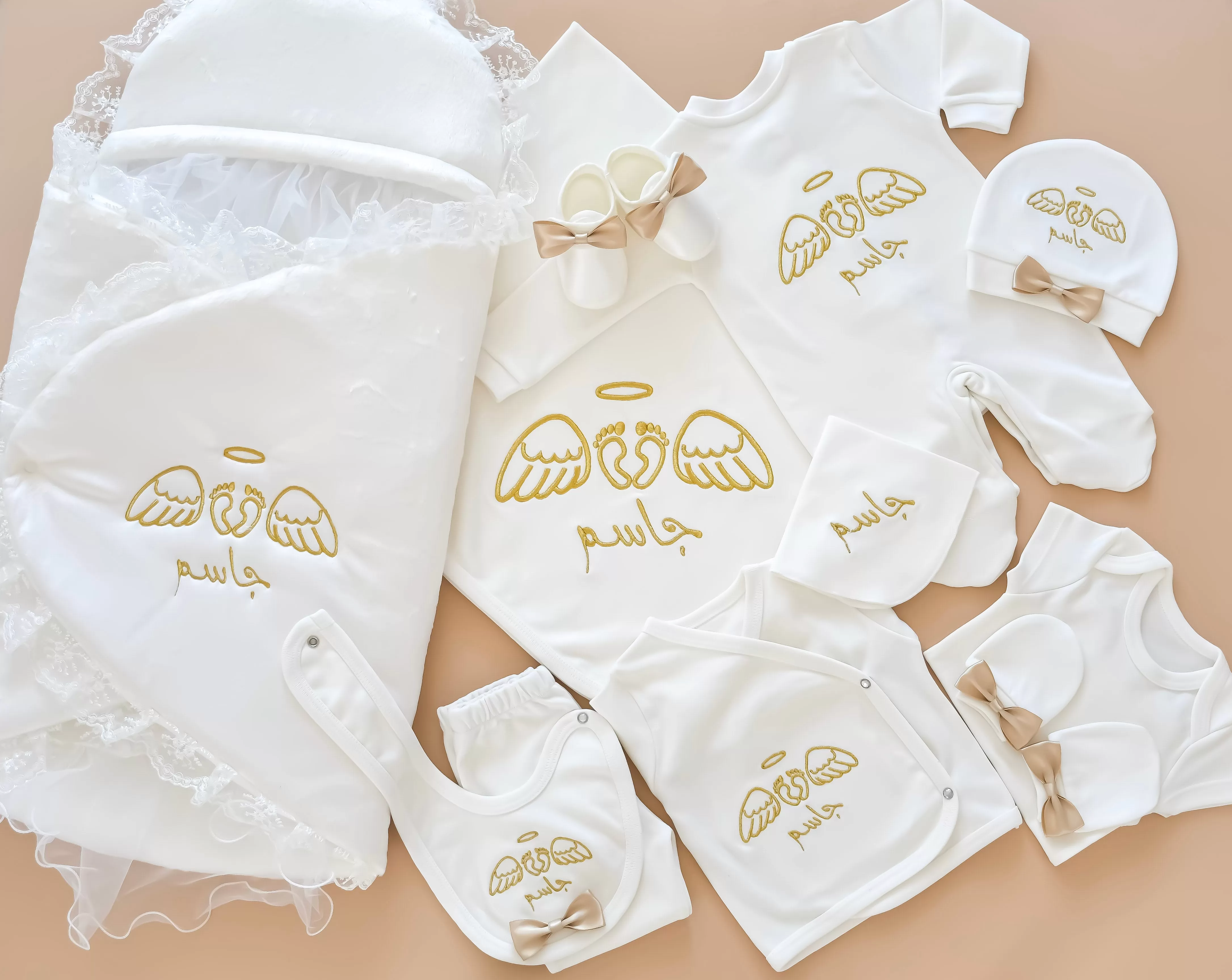 Baby Feet with Angel Wings Embroidery Set