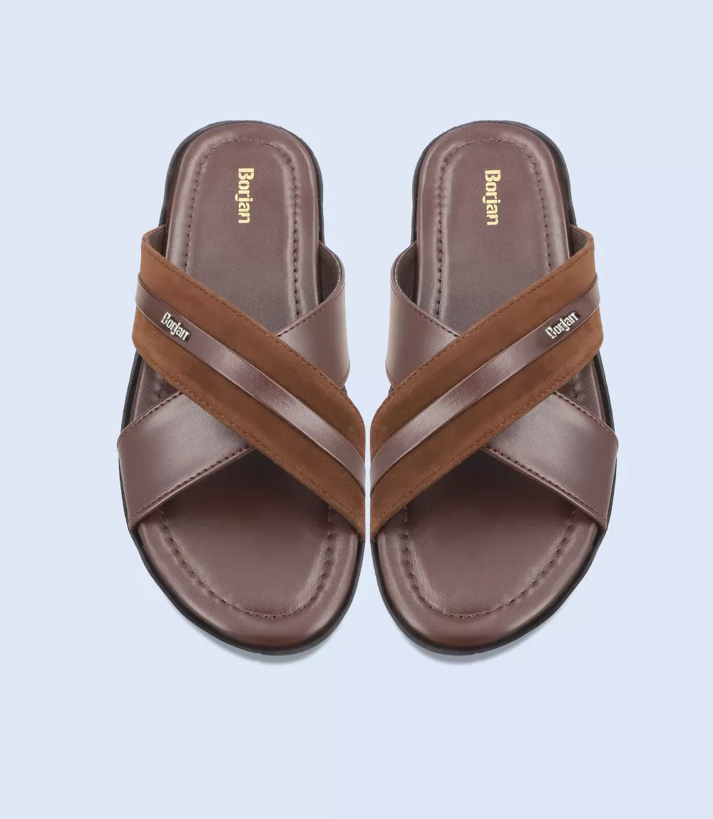 BM5630-BROWN-Men Casual Slipper