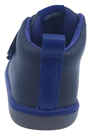 Camper for Boy's and Girl's Leather Hook and Loop Blue Bootie