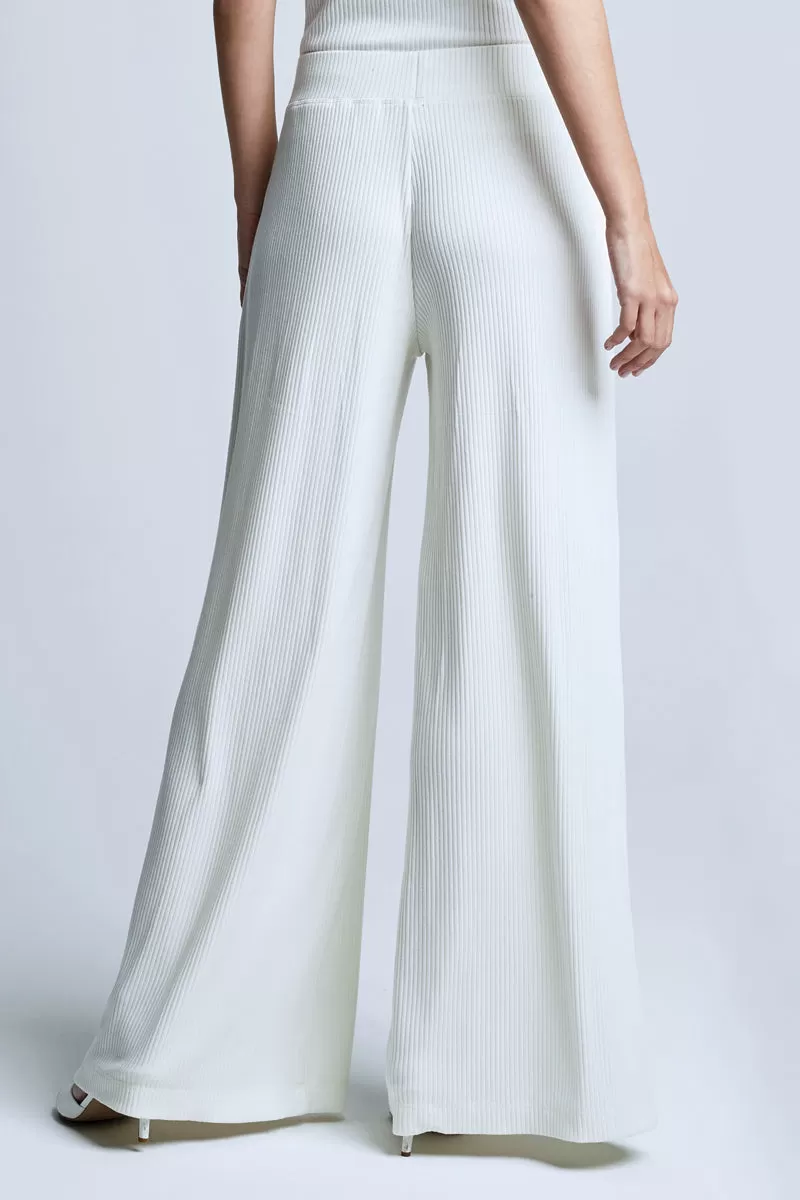 Crawford Wide Leg Pant in Ivory