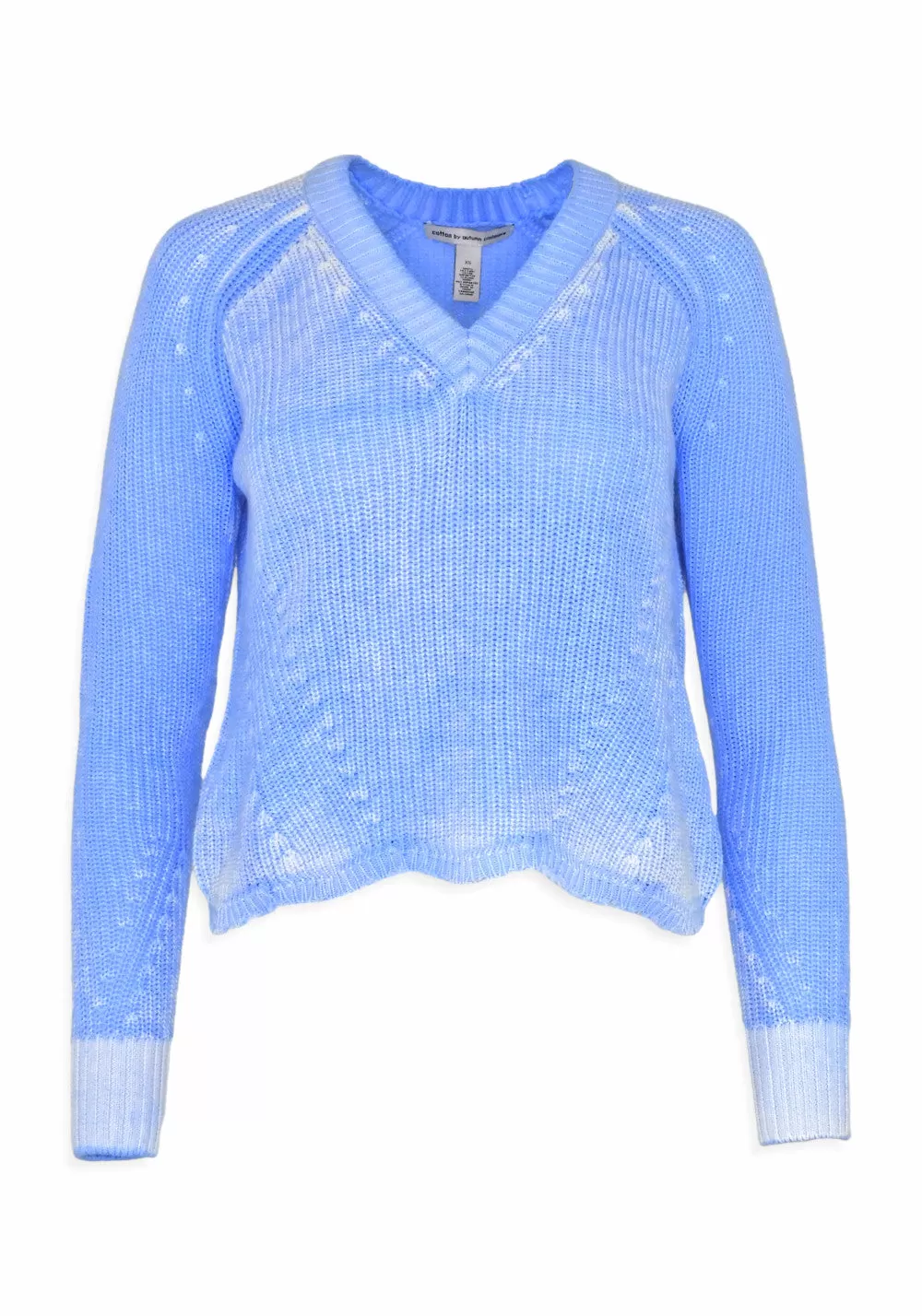 DISTRESSED SCALLOPED SWEATER (GLACIER) - AUTUMN CASHMERE