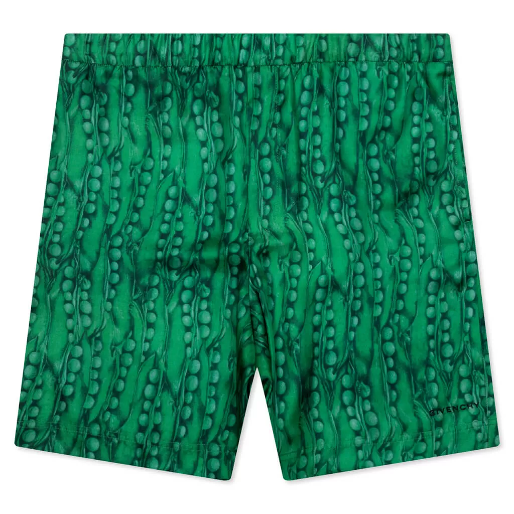 Formal Elasticated Shorts - Green