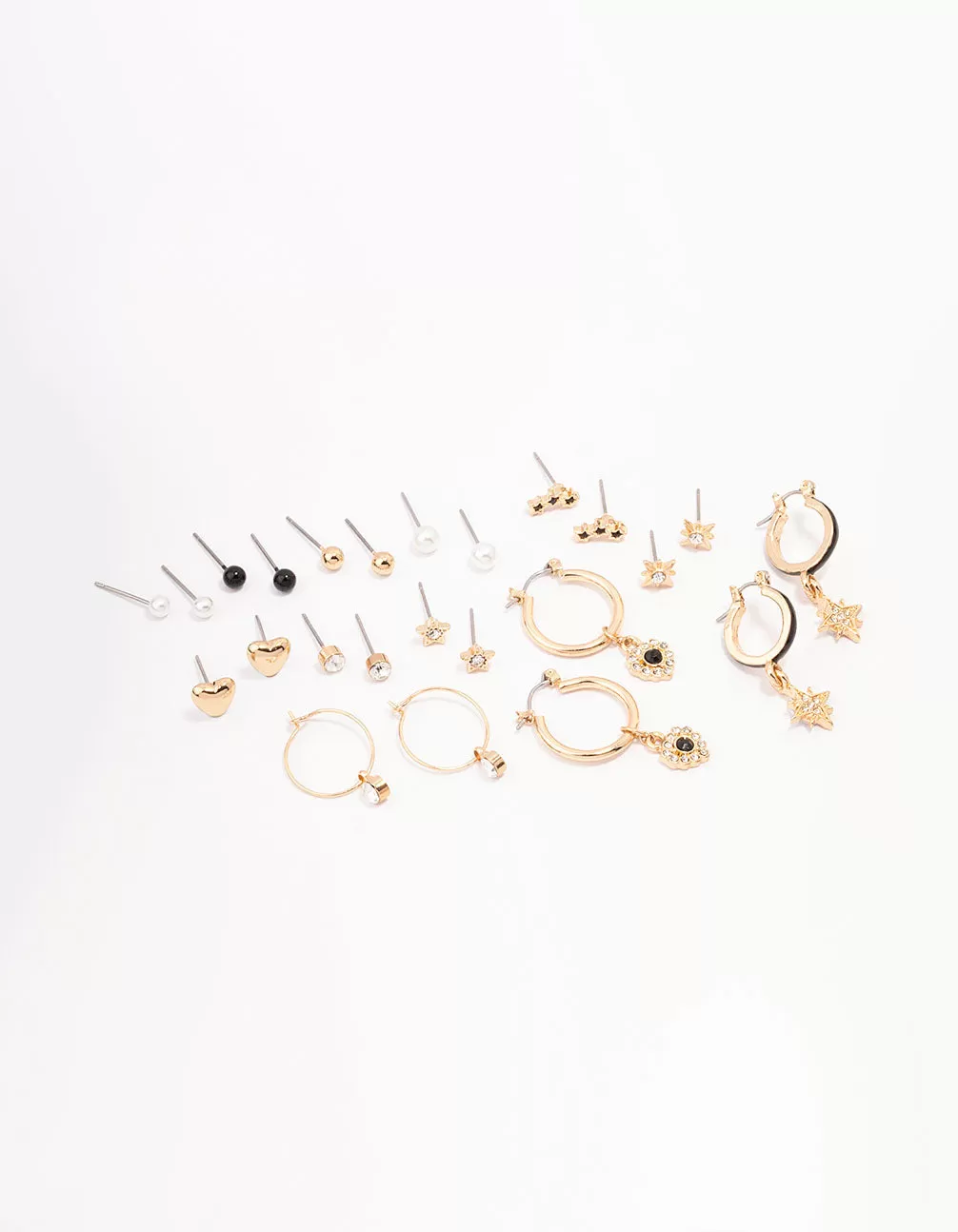 Gold Star & Heart Earring 12-Pack