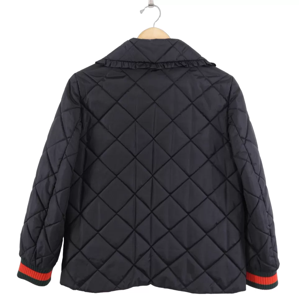 Gucci Black Light Quilted Jacket with Pearl GG Buttons - S