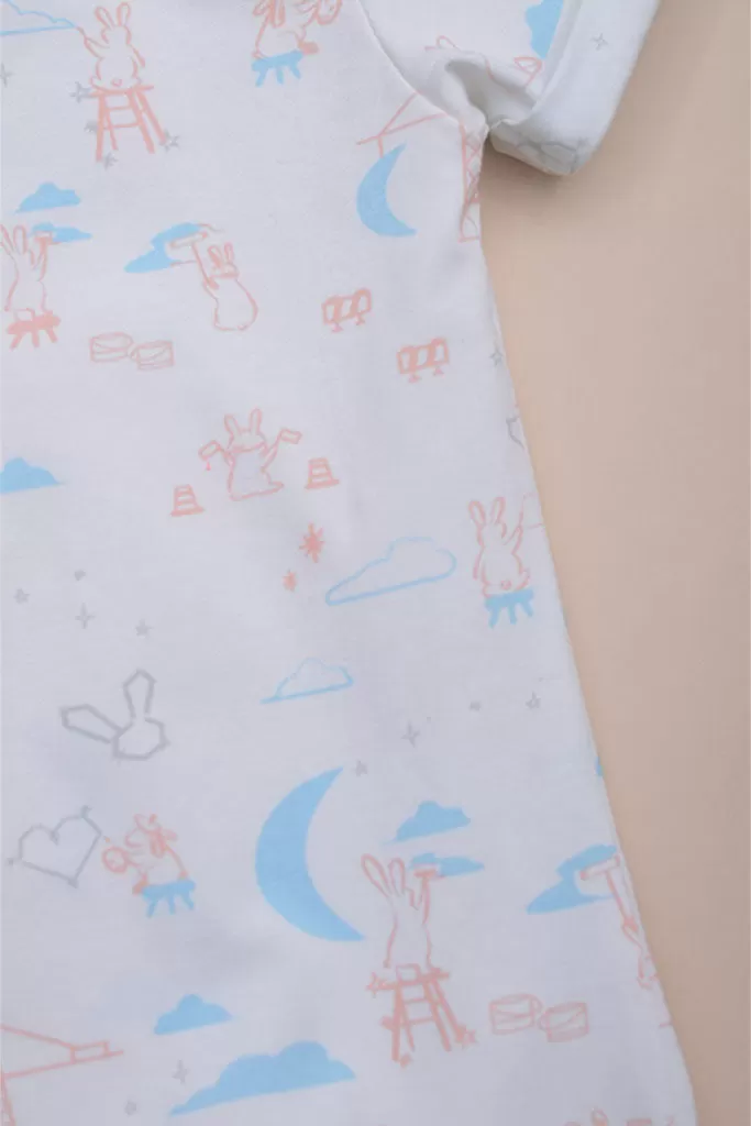 Kai Romper - White Nightfall Bunnies