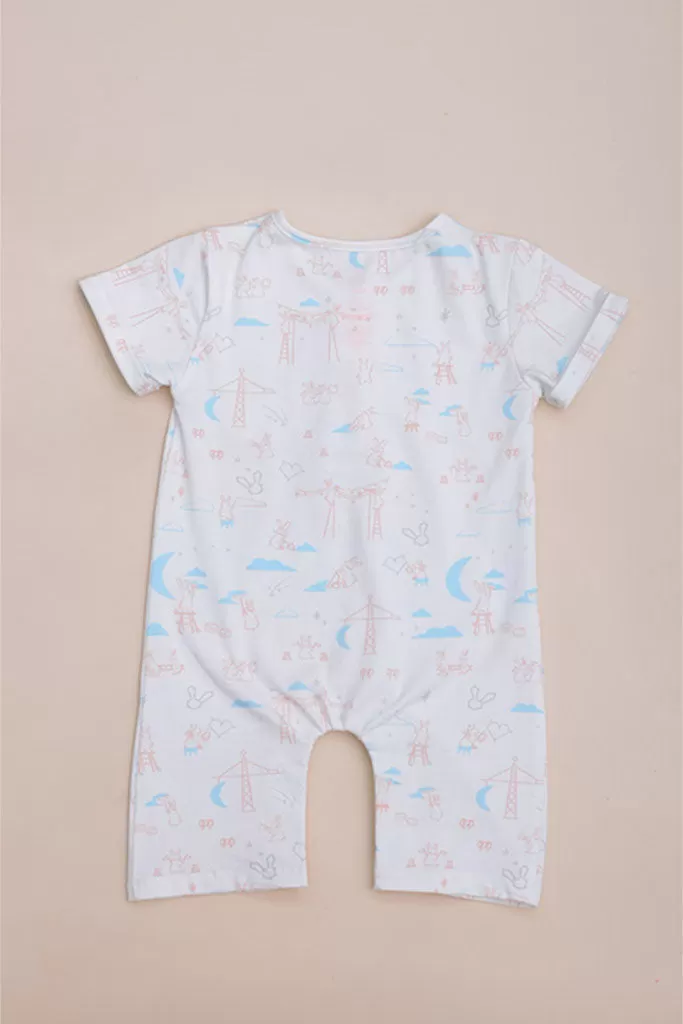 Kai Romper - White Nightfall Bunnies