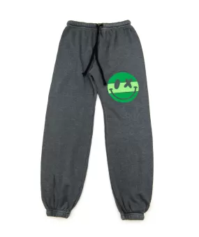 Love Junkie Girls Camp Sweatpants Charcoal Grey/Green