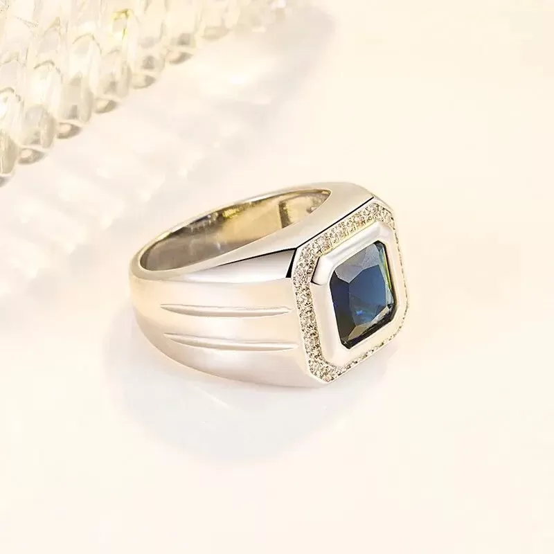 Men Large Square Zirconia Stone Ring Business Formal Wear Men Ring S4655875