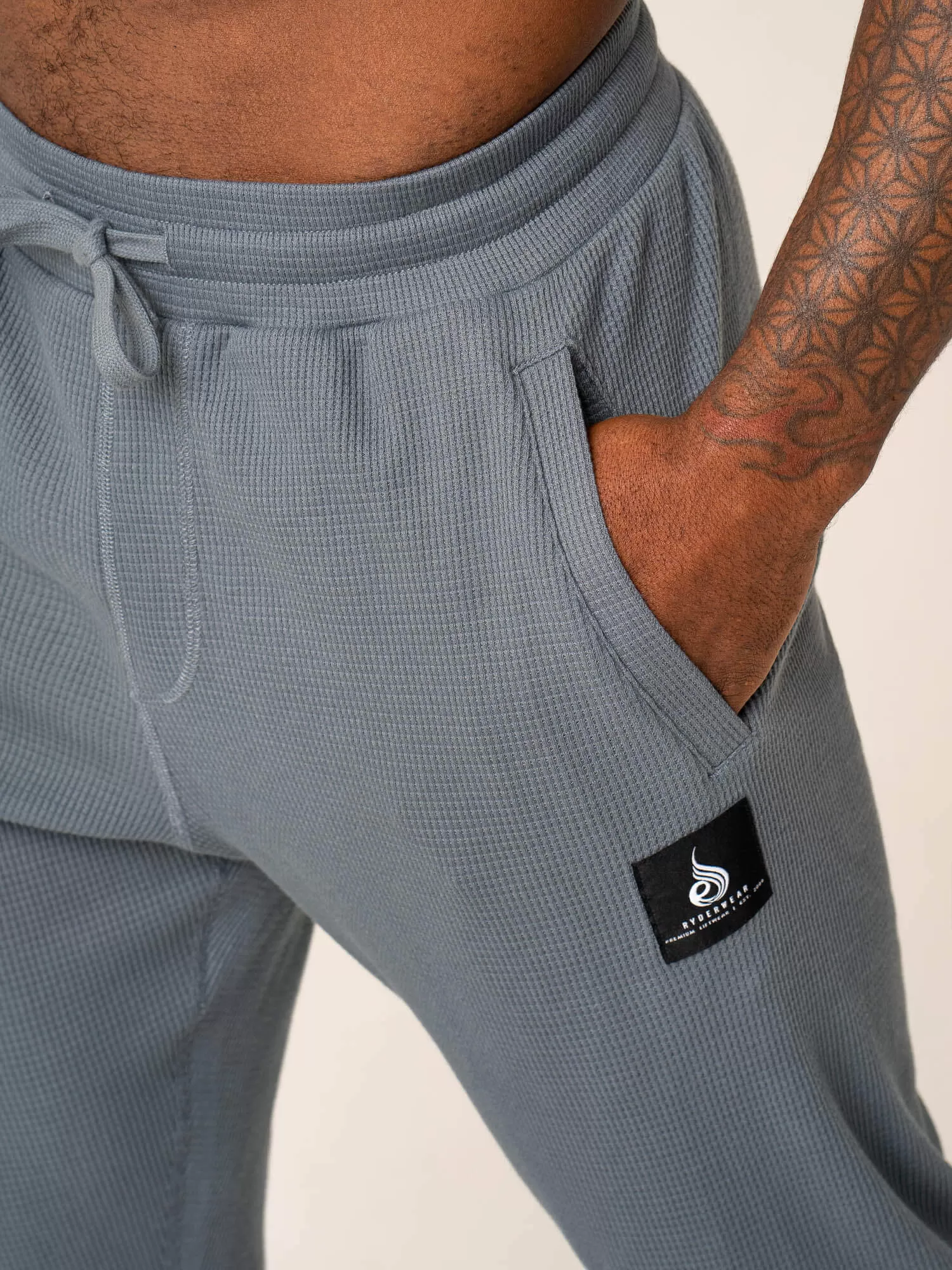 Men's Waffle Lounge Pants - Steel Blue