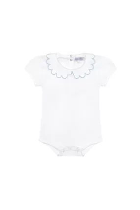 Nella Pima - Onesie - Blue Scalloped