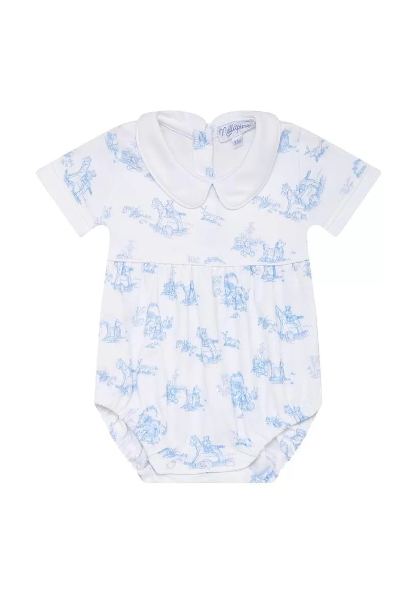 Nella Pima - Smocked Bubble - Blue Toile