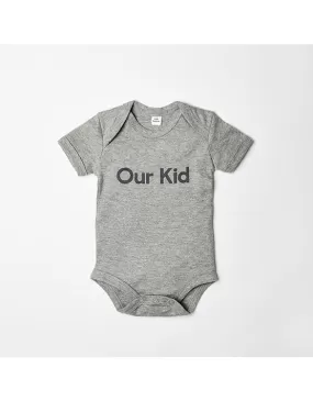 Our Kid Slogan Vest in Heather Grey - Short Sleeve