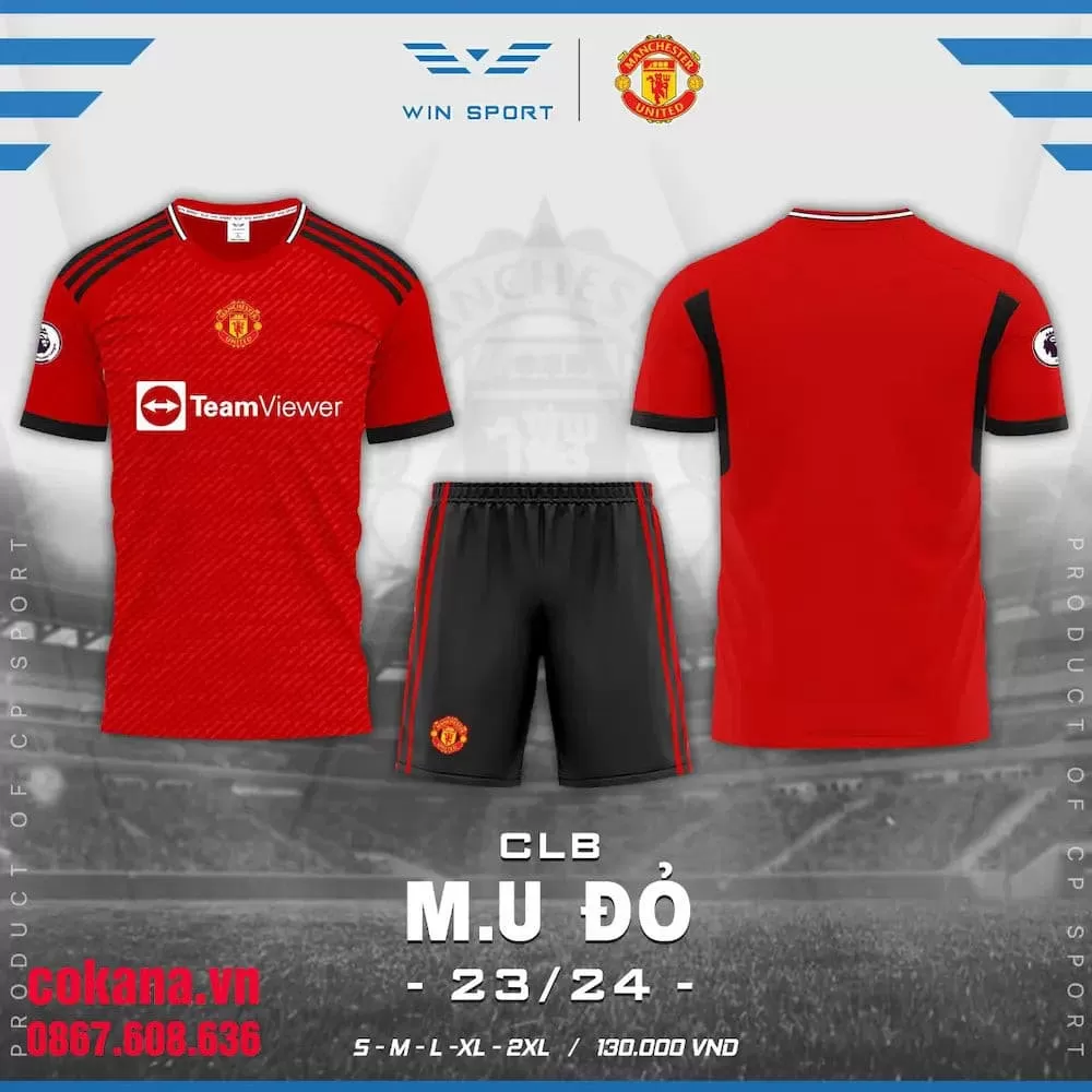 Quần áo bóng đá Mu Manchester United thun lạnh CP Win Sport 2023-24 - Đỏ / S Đỏ S