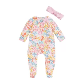 Rainbow Ditsy Floral Sleeper & Headband Set