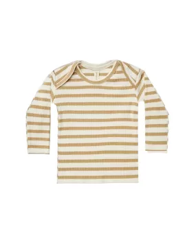 Ribbed Longsleeve Lap Tee – Honey Stripe