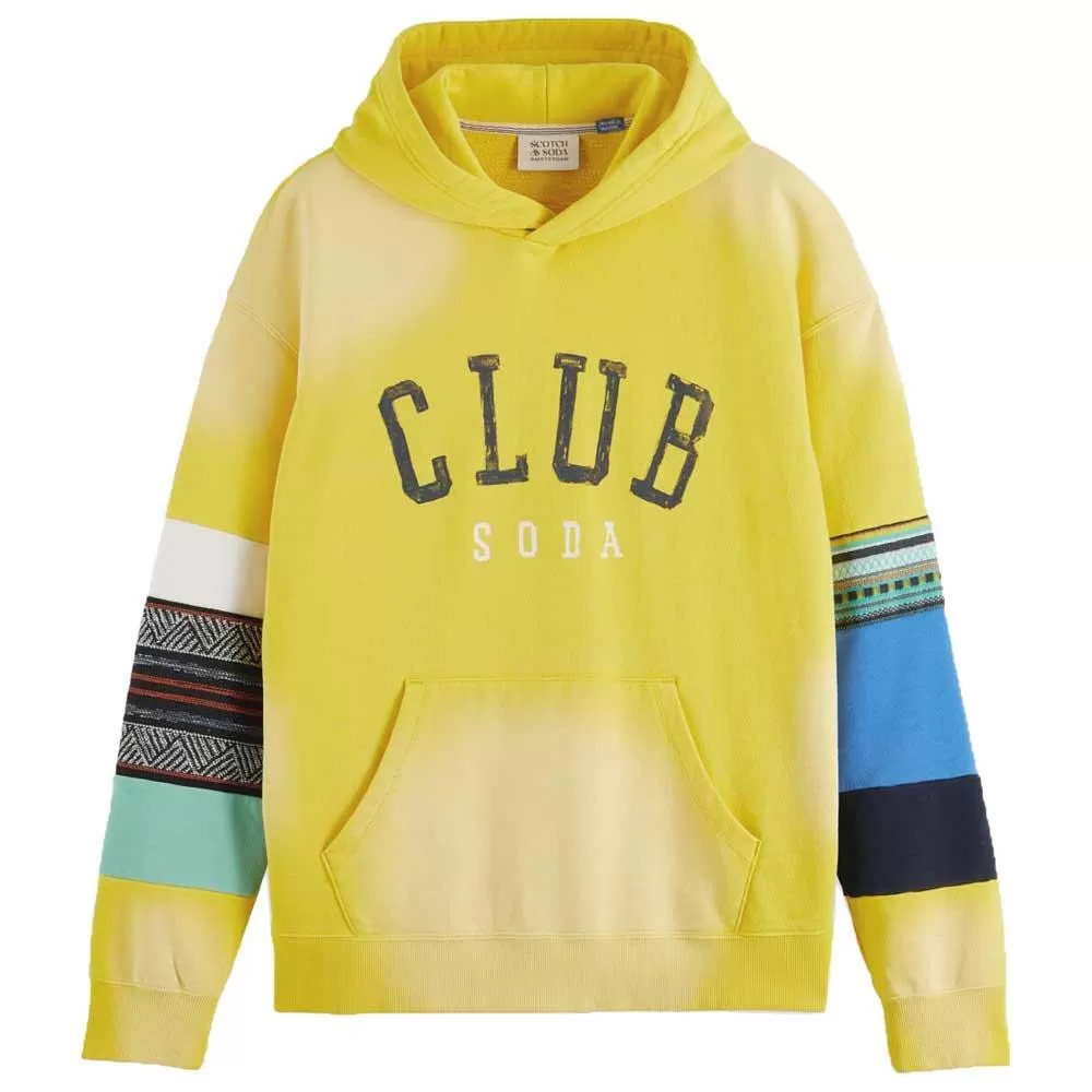 SCOTCH & SODA RELAXED FIT CLUB SODA APPLIQUE HOOODIE