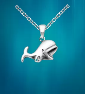 Sea Life Baby Whale Necklace,Sterling Silver