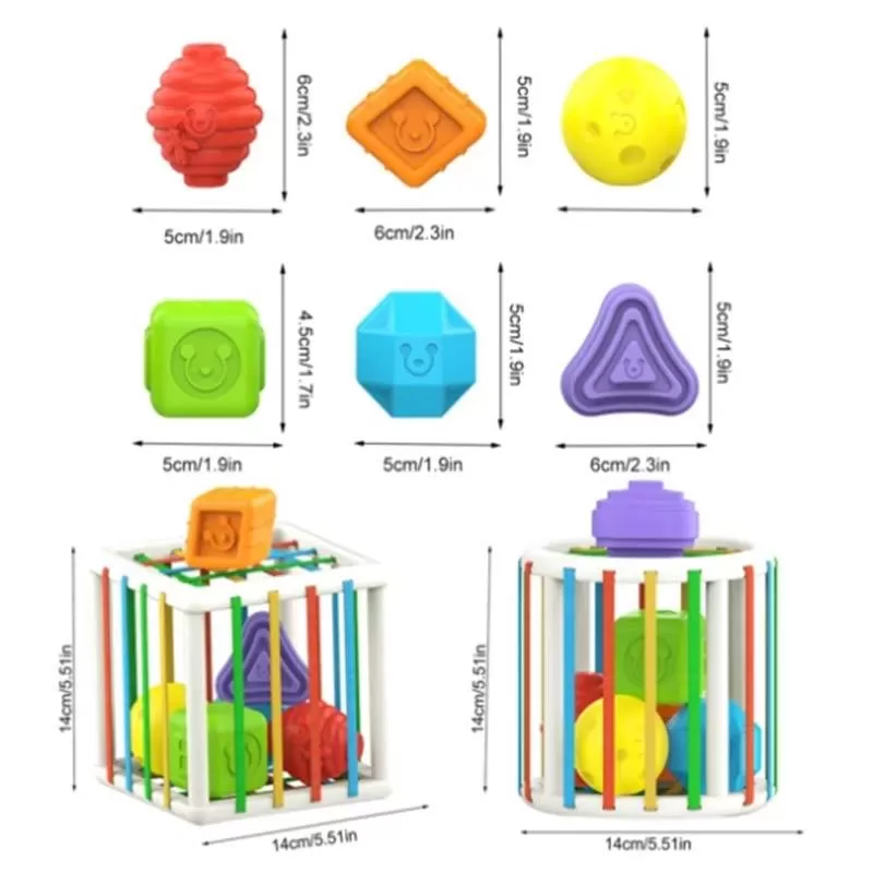 Shape Sorting Block Games Baby Montessori Learning Educational Toys For Baby Grasping Sorting Ability 0-12 Months