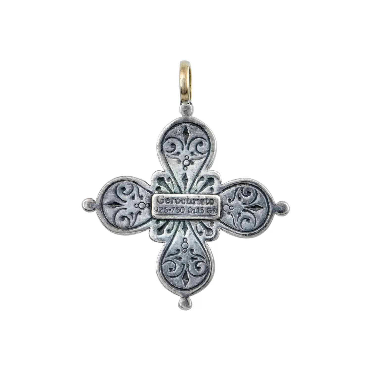 Silver & Gold Tourmaline Cross