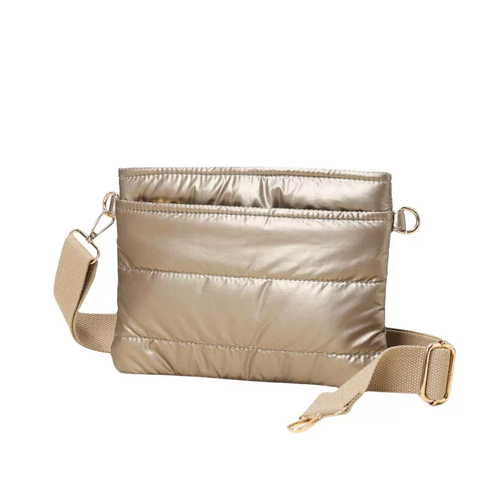 Solid Puffer Crossbody Bag