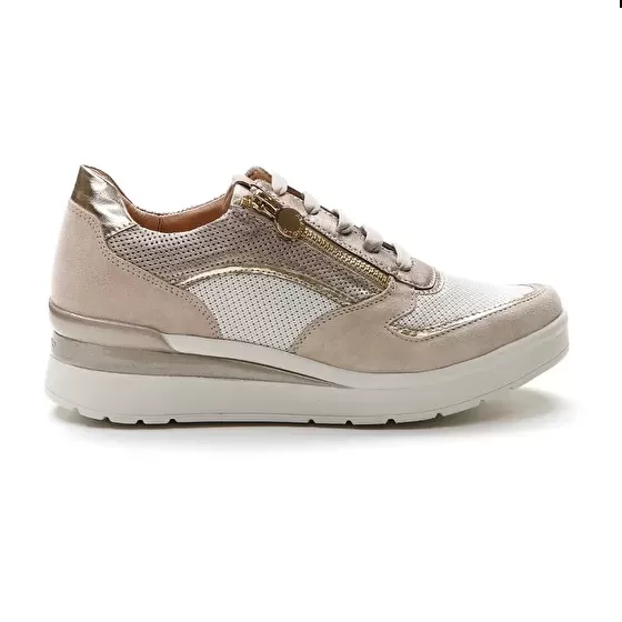 Stonefly women's casual sneakers shoe Cream 40 218969 007 beige gold