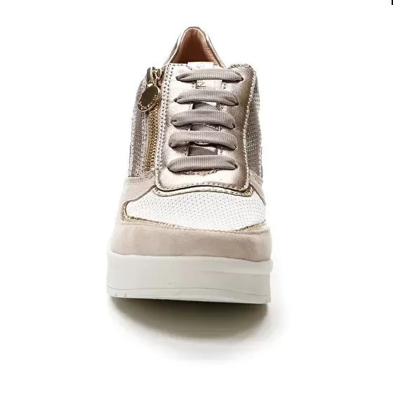 Stonefly women's casual sneakers shoe Cream 40 218969 007 beige gold