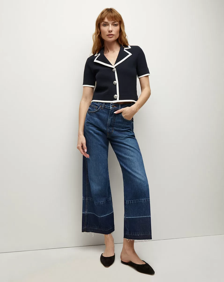 Taylor Released Hem Cropped Wide-Leg Jean