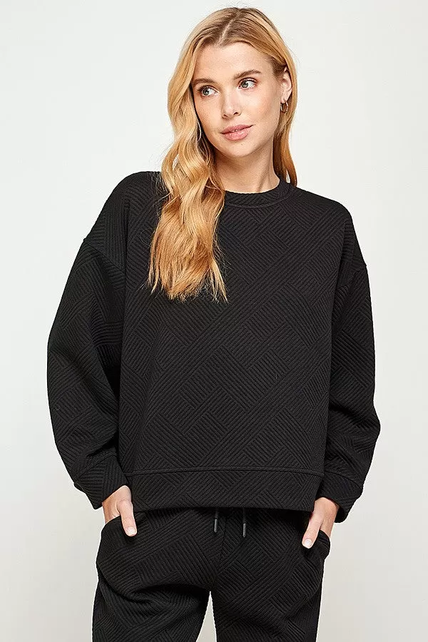 Textured Sweatshirt - Black