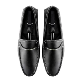 Thread Stitched Moccasins-Black