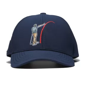 TOUR PRO Mad Slicer Golf Hat in Navy Blue with Curved Brim